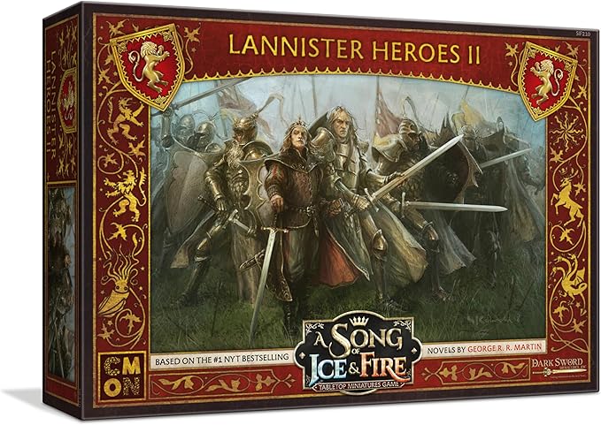 CMON A Song of Ice and Fire Tabletop Miniatures Game Lannister Heroes Set II - Lead House Lannister to Victory with Iconic Heroes! Strategy Game, Ages 14+, 2+ Players, 45-60 Minute Playtime, Made