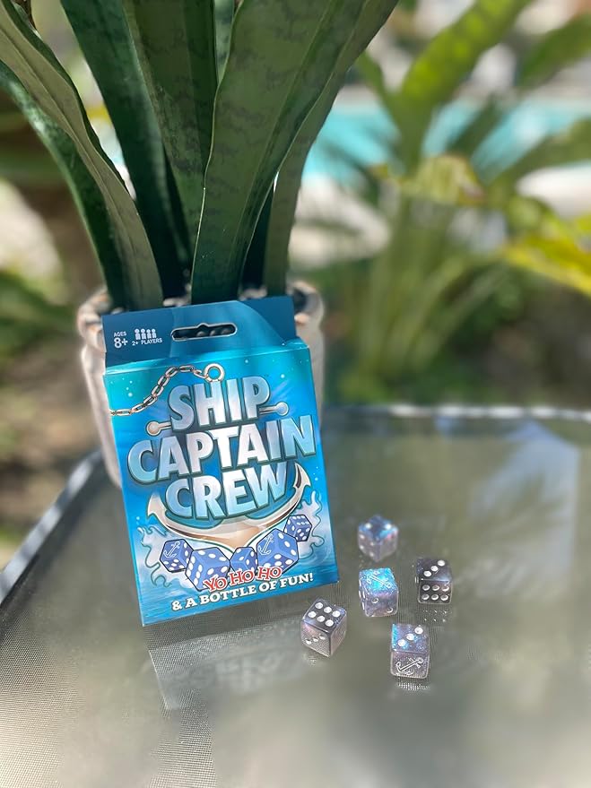 TDC Games Ship Captain Crew Dice Game, Great for Party Favors, Family and Travel Games, Dice Game for Adults