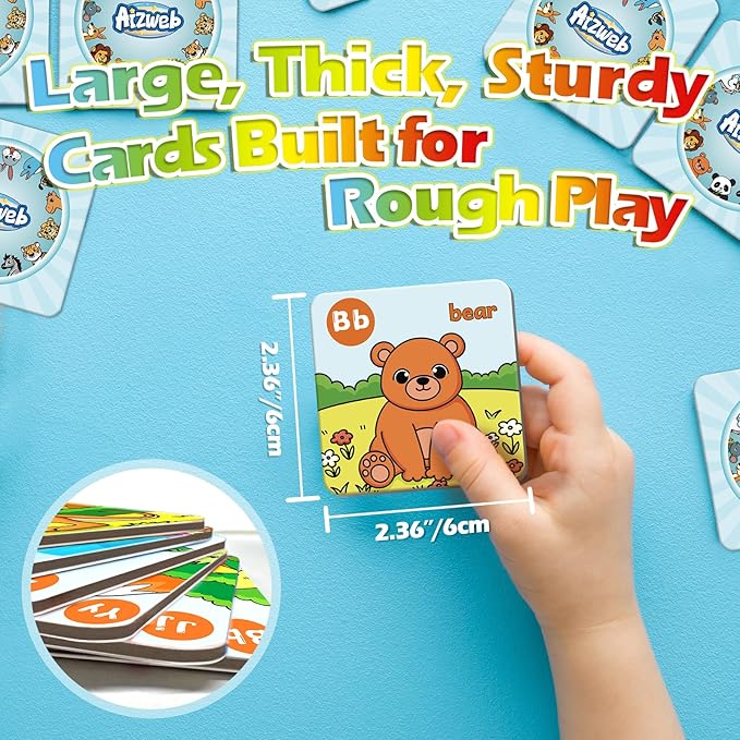 Aizweb Alphabet Match Game,Memory Game,52 Pcs ABC Learning Letter Flash Cards for Toddlers Ages 3 4 5,Educational Toys for Pre K Preschool Kindergarten Learning Activities Classroom Must Haves