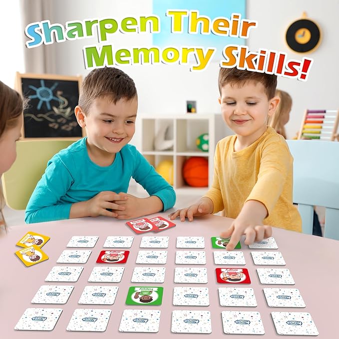 Aizweb Feelings Emotions Match Game,Memory Game,Social Emotional Learning Activities,Toddler Baby Flash Cards,Calm Down Corner Supplies,Educational Toys for Pre K Preschool Kindergarten Autism ADHD