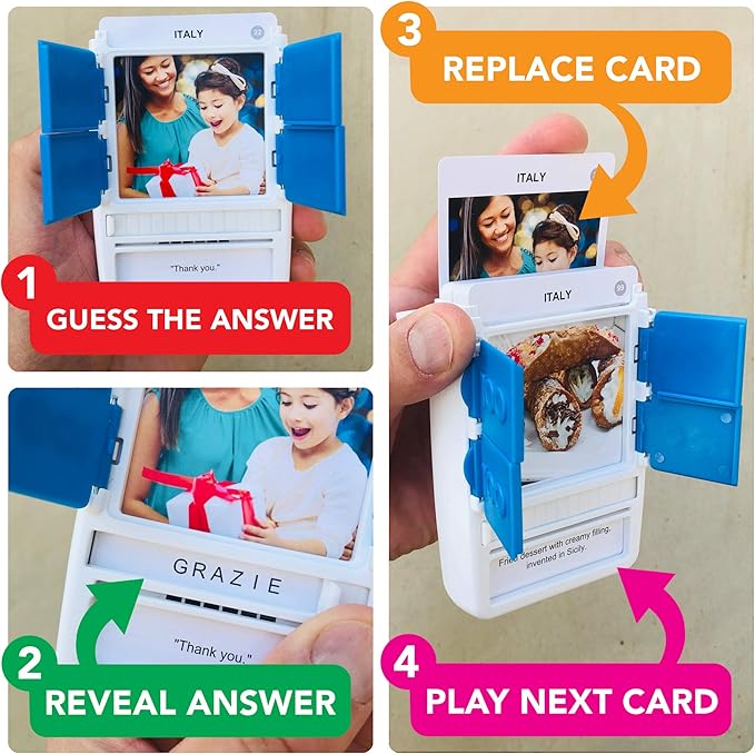 100 PICS Italy Game | Kids Games | Card Games & Fun Travel Games | Learning Resources | Card Games for Adults and Kids | Family Games | Flash Cards | Kids Travel | Ages 6+