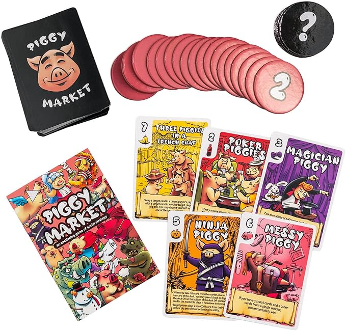 Piggy Market Fun Party Game - Auctioning Card Game of Social Strategy