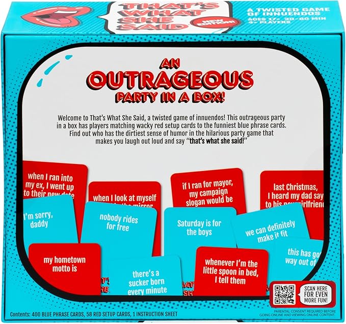 That's What She Said - Second Edition Match All New Wacky Setup Cards with New Funny Phrase Cards to See Who Has The Dirtiest Sense of Humor, Ages 17+, 4+ Players