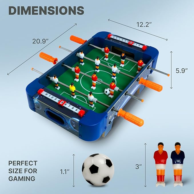 Mini Foosball Table for All Family – 21-Inch Mini Soccer Game, Mini Soccer Table Game for Family Game Nights - Simple Assembly Required