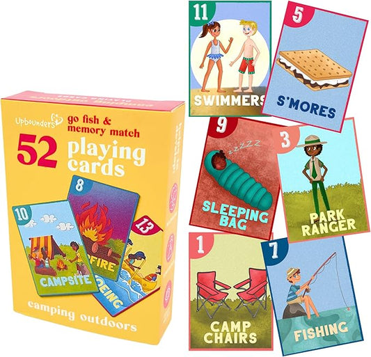 by Little Likes Kids - Camping Outdoors Go Fish! Card Game - Classic Family Game for Kids Toddlers Preschool - Diverse, Multicultural Matching Pairs Game