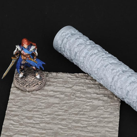 Texture Roller for RPG Terrain - Board Game Accessory - DND Miniatures and Warhammer - Enhance Your Gaming Experience S411-E Lumpy Stone Texture