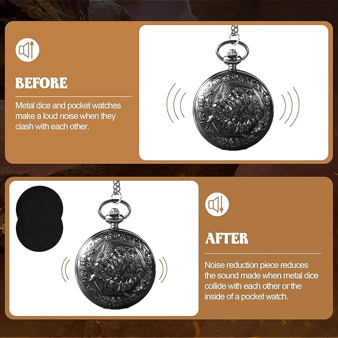 D&D Dice Set,7PCS Metal Dice Set for Dungeons and Dragons,Mini Dice Sets with Pocket Watch Case,Role Playing Board Games Accessories (Monster, Black)