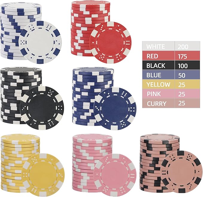 Poker Chips,Poker Chips Set for Card Board Game,11.5 Gram,for Texas Hold'em, Blackjack,Card Club or Late Night Poker Games