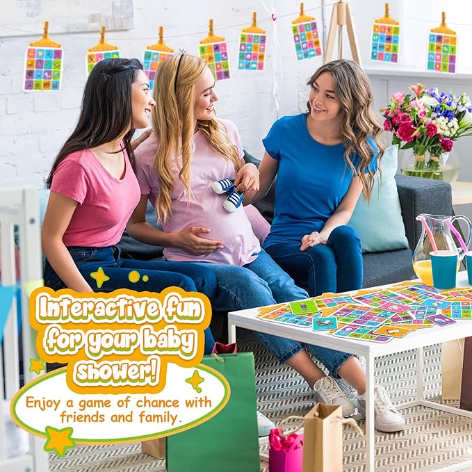 Baby Shower Games for Girl Boy,40 Baby Shower Bingo Cards, Activities Games,Party Bingo for Adults Kids,Baby Shower Ideas
