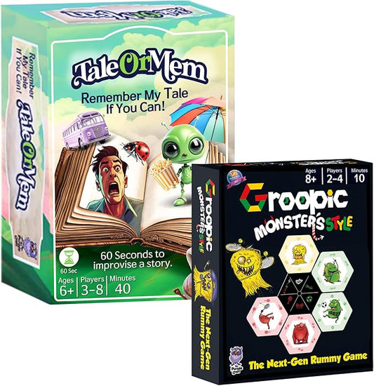 Two Unique, Family-Friendly Card Games for Hours of Fun on Family Night, Enhance Storytelling, Memory, and Strategic Thinking Skills, High Replay Value for Kids and Adults