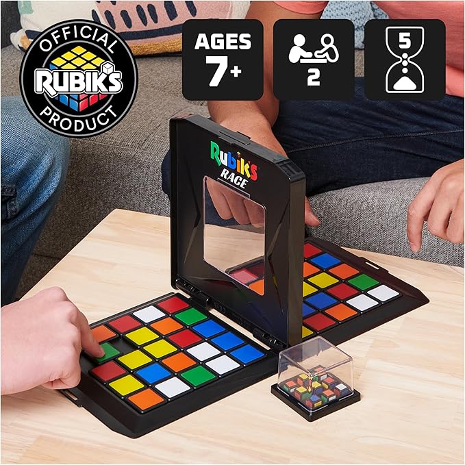 Rubik’s Cube, Rubik's Race Ace Edition, Classic Fast-Paced Puzzle Strategy Sequence Board Game, 2 Players, for Ages 7 & Up
