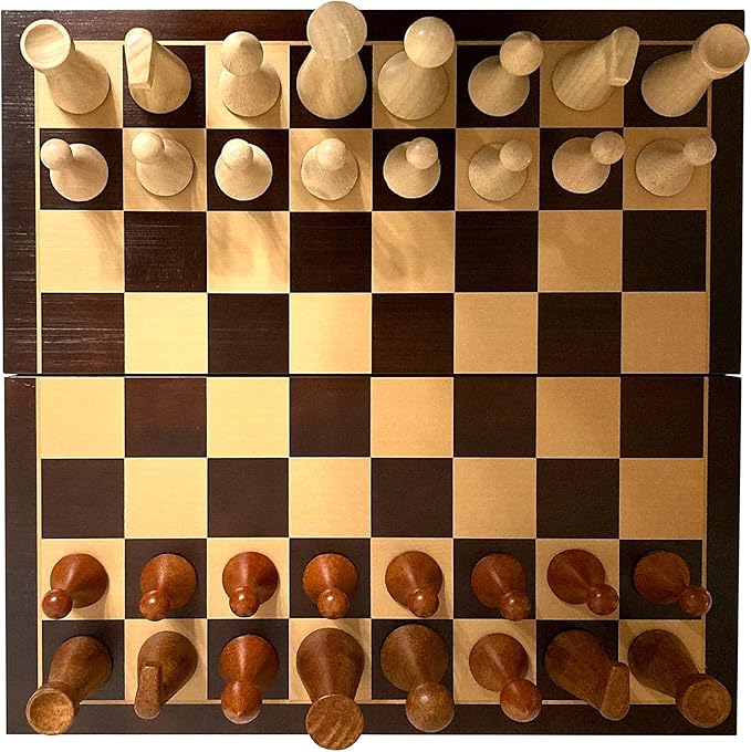 Luxurious 16 inch Real Original Colored Solid Wooden Chess Set. Durable Handmade Chess Board Game Sets with Storage Slots for 4.2” Weighted Beautiful & Elegant Designed Wooden 34 Pieces (C16L)