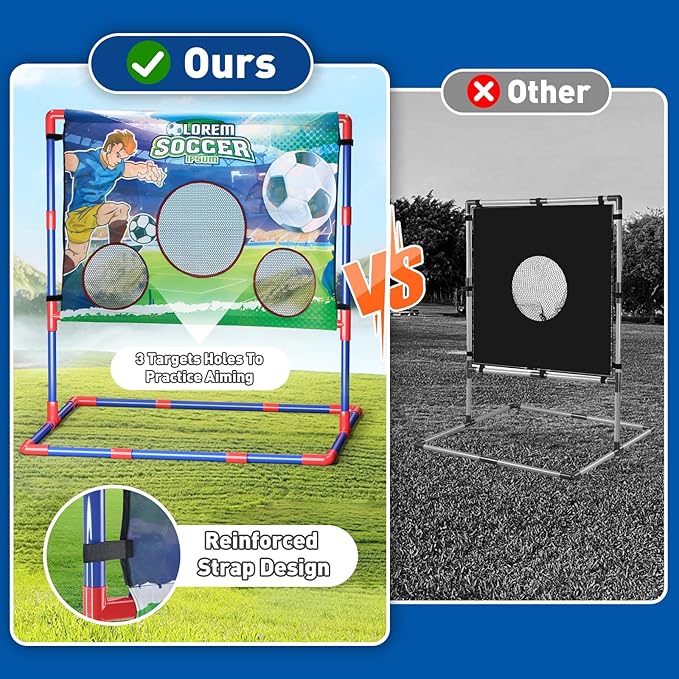 2-in-1 Football Target Toss Game,Soccer Football Games for Kids,Indoor Soccer Ball, 0utdoor Toys for Kids 8-12 with 2 Footballs & 2 Soccer Balls, Backyard Games,Party Family Game