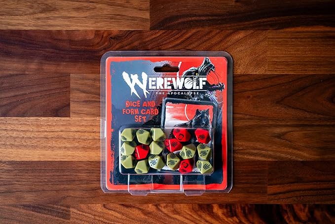 Werewolf: The Apocalypse 5th Edition Roleplaying Game Dice & Form -Card Set - RPG Accessory, Contains 17 Dice & 5 -Cards