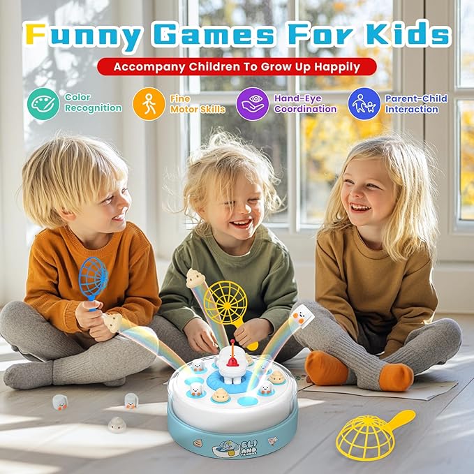 Pop Up Board Games, Toilet Catch and Bounce Toddler Games, Toilet Operation Games for Kids Ages 3+ Birthday 2025 New Year Gifts (Toliet)