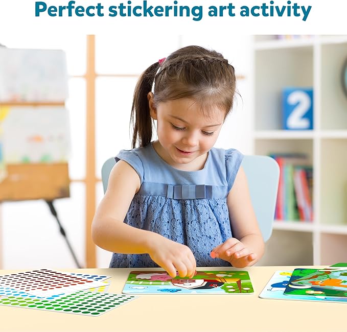 Skillmatics Dot It Sticker Art Activity - Animals & Dinosaurs Combo, Mess-Free Fun for Kids, 750+ Stickers, Craft Kits, DIY Scrapbooking Activity, Travel Toys, Gifts for Ages 3, 4, 5, 6, 7