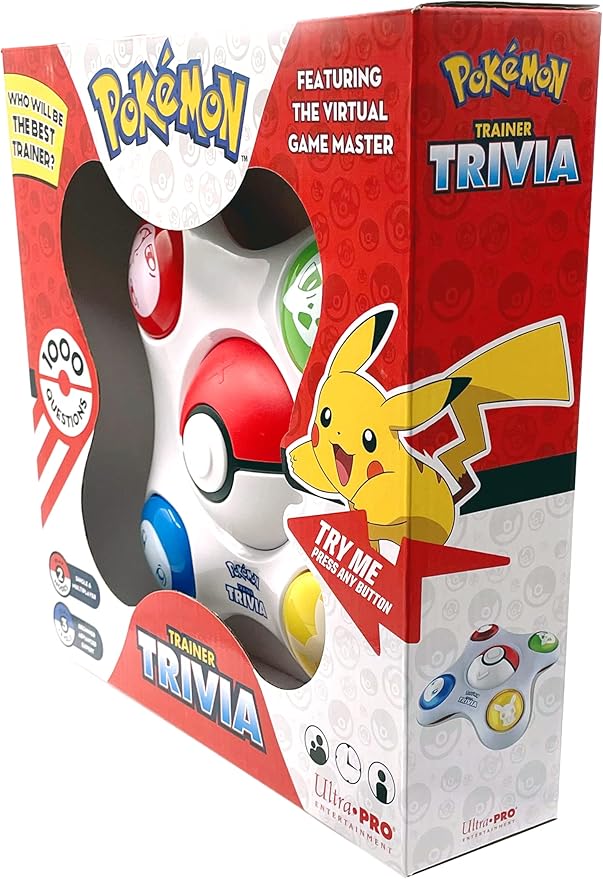 Pokemon Trainer Trivia Toy Featuring The Virtual Game Master 2 Modes Single & Multiplayer, Guessing Brain Game Pokemon Go Digital Travel Board Games