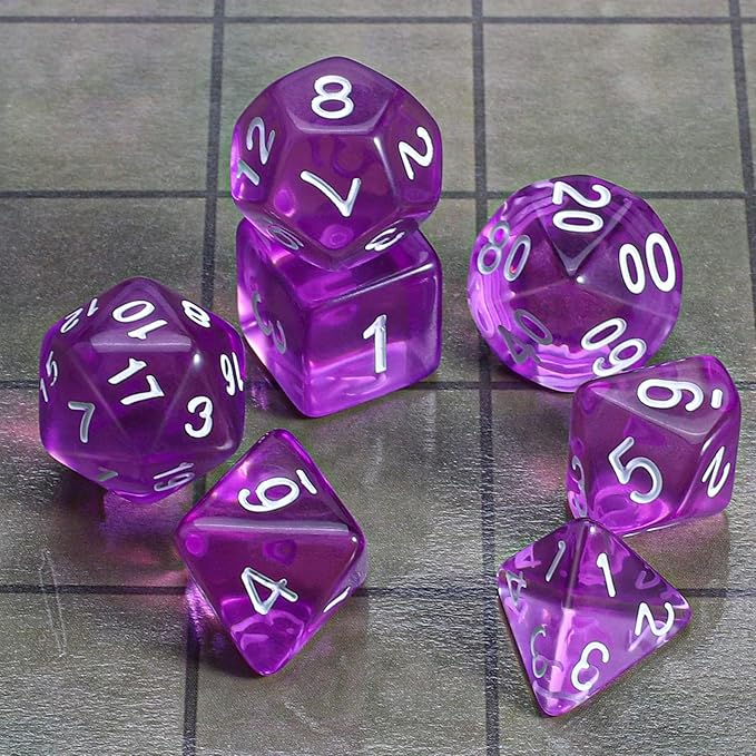 CiaraQ DND Polyhedral Dice Set with a Black Dice Bag for D&D RPG MTG Role Playing Table Games