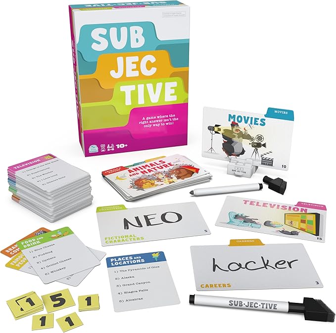 Spin Master Games, Subjective, A Personality Trivia Game for Fun Family Game Night, Kids Games, Camp Games, Word Games, for Kids & Adults Ages 10+
