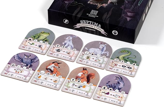 Games Septima - Shapeshifting & Omens Expansion | Transform into Animal Forms & Face Omens | New Cards, Animal Tiles & Modular Gameplay