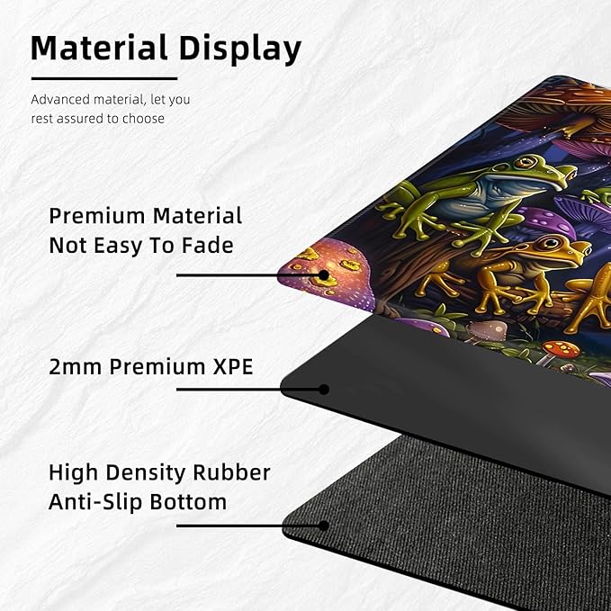 for MTG Playmat with Storage Bag, for TCG Playmat and Playing Card Mat for Magic Board Games, Non-Slip Frog Desk Mat, Stitched Edges Game Mat, Rollable & Foldable Card Playmat