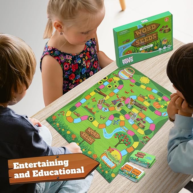 Word Seeds - Phonics Games for Kids Ages 4-8, Kindergarten Learning Activities, Learn to Read Game, Kindergarten Games for Classroom, CVC Games