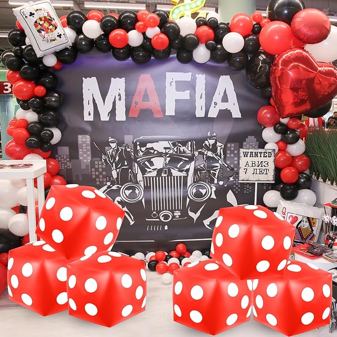 4 Pieces Jumbo Inflatable Dice 12.6 Inch Large Inflatable Dice Fun Game Toy for Indoor Outdoor Lawn Swimming Pool Party Favor Board Game Decoration, Red
