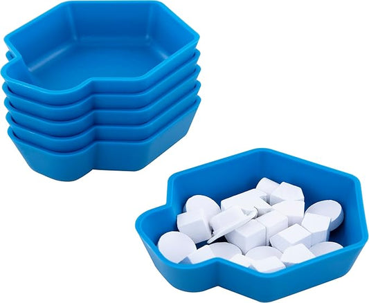 Feldherr Shell Expansion Pack - 6 Single-Colored Token Trays for Board Game Accessories, Tokens, meeples and Other Small Items, Color:Sky Blue