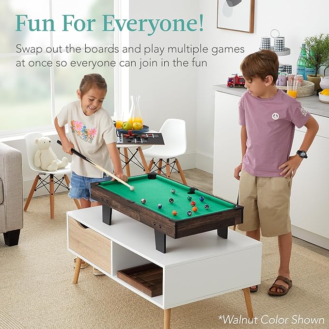 Best Choice Products 11-in-1 Kids Combo Game Table Set for Home, Game Room w/Ping Pong, Foosball, Table Hockey, Chess, Checkers, Shuffleboard, Bowling, 5 Accessory Bags