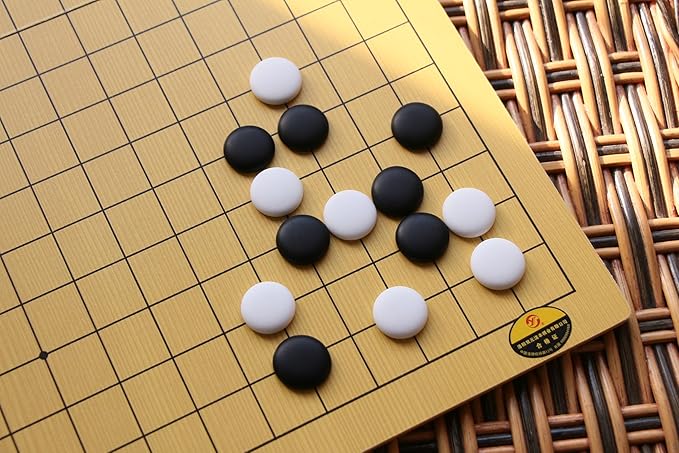 Single Convex Ceramic Go Game Stone Set 361pcs with Stone Bag and Go Board, 2 Players Board Game