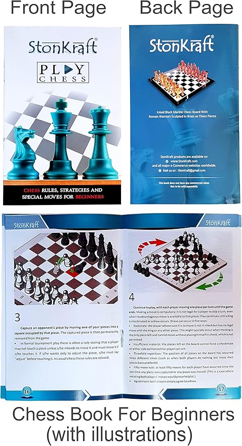 StonKraft Wooden Chess Board Game Set with Wooden Magnetic Chess Pieces (12" X 12" Inches)