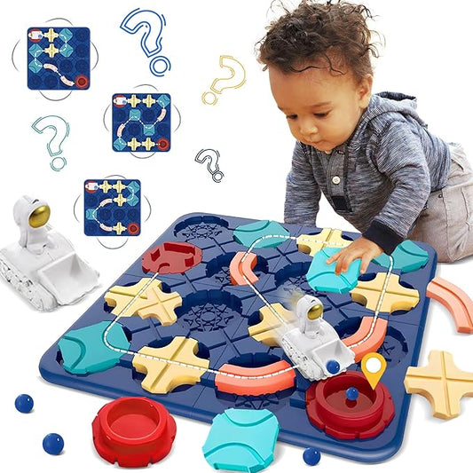 Logical Road Builder, STEM Board Games Brain Teaser, Kids Puzzle Games Educational Montessori Toys, Large Board Games Birthday Gifts for 4 5 6 7 Year Old Preschool Boys Girls