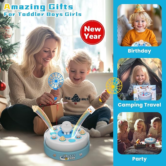 Pop Up Board Games, Toilet Catch and Bounce Toddler Games, Toilet Operation Games for Kids Ages 3+ Birthday 2025 New Year Gifts (Toliet)