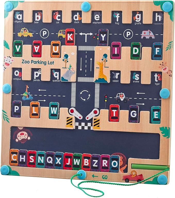 BUSLIK Magnetic Alphabet Maze Board Letter Puzzle - Kids ABC Learning Toys, Educational Montessori Toys Preschool - Alphabet Magnetic Maze Game - Toddler Magnet Puzzles for Ages 3+ (BSLKMZ2)