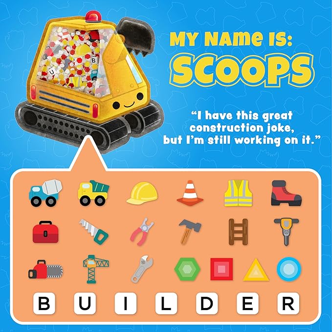 BIZYBOO - The Original Seek & Find Plush - Hidden Object Search Problem Solving Educational Matching Game for Kids 2 and Up (Scoops)