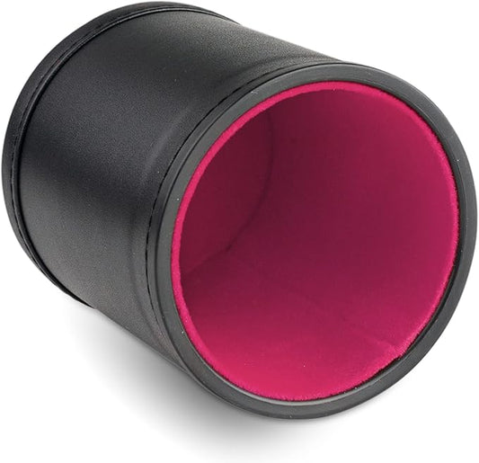 Leather Dice Cup for Board Games, Pink Felt Lining