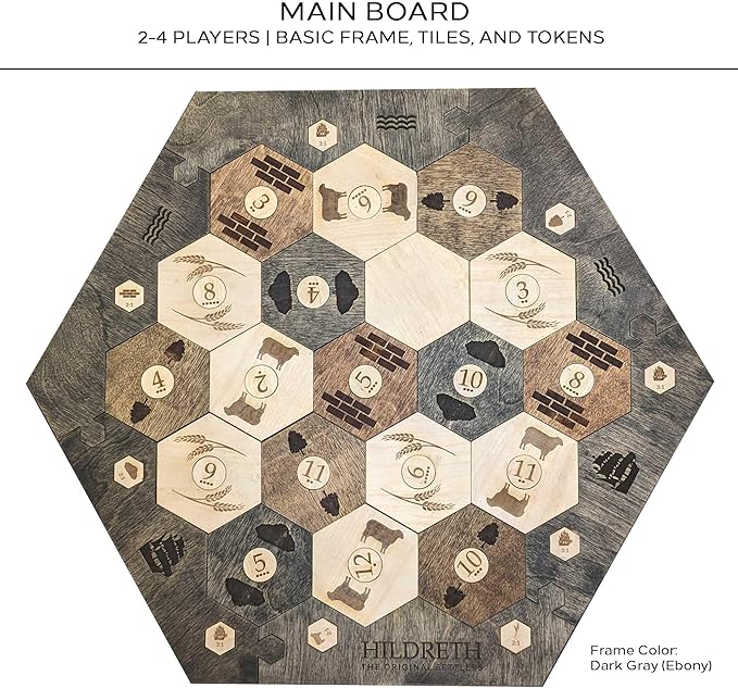 Personalized Wood Settler Game Board with Expansion Pack - 2-6 Players | Includes: Main Board and Expansion Pack