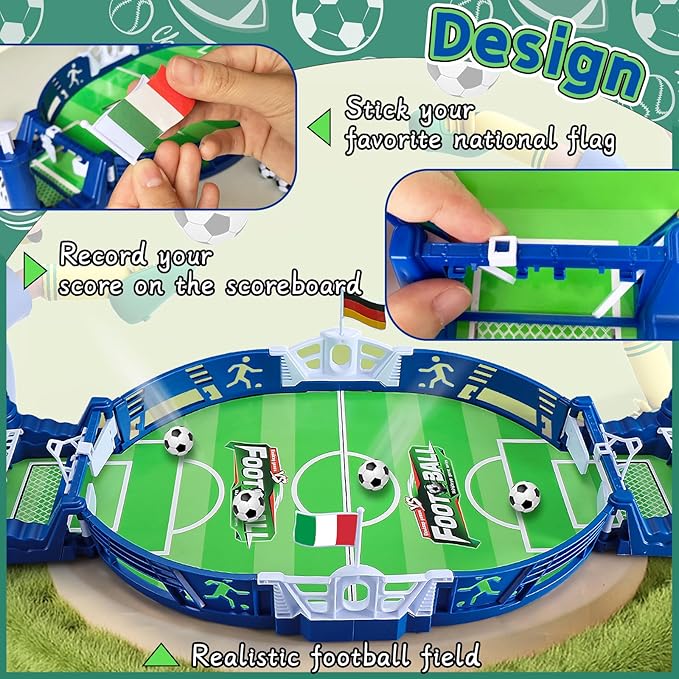 OJYUDD Mini Tabletop Foosball Game Set,Desktop Foosball Soccer Games,Table Top Foosball Sport Board Game for Kids,Indoor Game Room,Family Party