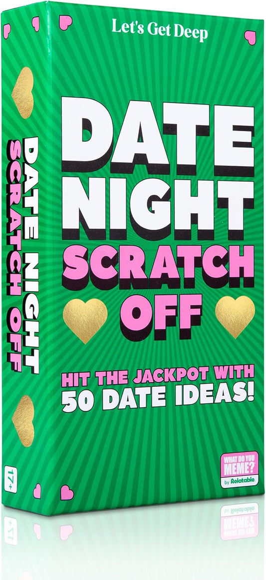 Date Night Scratch-Off Cards by Relatable, Gifts and Unique Date Night Ideas for Couples, Discover Fun Couples Activities for Day and Night, Includes Coin and 50 Scratch-Off Cards, for Ages 17+