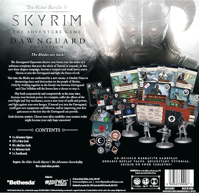 The Elder Scrolls V: Skyrim – The Adventure Game Dawnguard Expansion | Strategy Board Game for Adults | Ages 14+ | 1-4 Players | Avg. Playtime 60-120 Minutes | Made by Modiphius Entertainment
