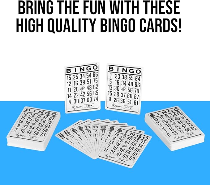 Regal Bingo Classic Bingo Cards Deck Reusable - Bingo Games for Family - 200 Playing Cards - White