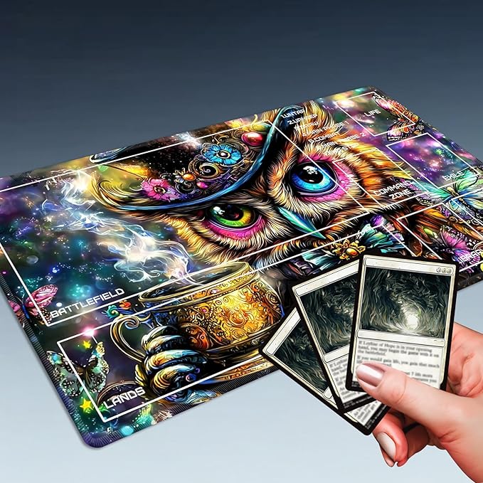 MTG Playmat Size 23.6x13.8in with Storage Bags Portable Playmat TCG and Board Game Mat for Cards Rubber Base Slip-Resistant Mousepad Desk Mat (Pink Sakura,with Zone)