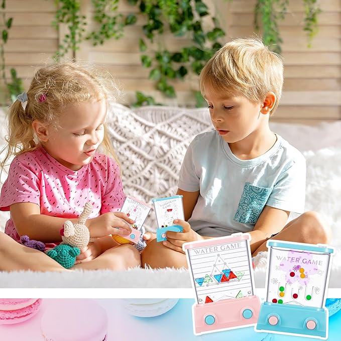 Zhanmai 16Pcs Handheld Water Games Mini Arcade Fish Ring Toss Basketball, Water Ring Toss Handheld Toys for Kids Adults, Retro Games for Beach Toy Party