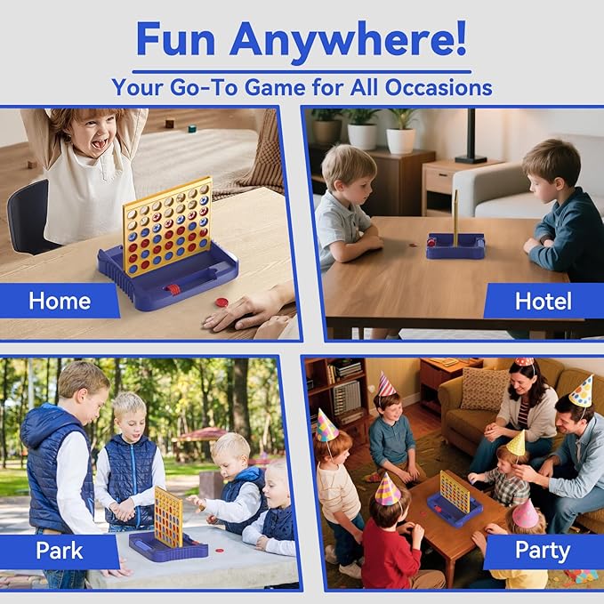 Pup Go 4 in a Row Game Large, Board Game for Kids, Four in a Line, Line Up 4, Classic Family Fun Games for 3 4 5 6 7 8 9+ Year Old Children Boys Girls Adults Yellow (6 Spare Discs Included)
