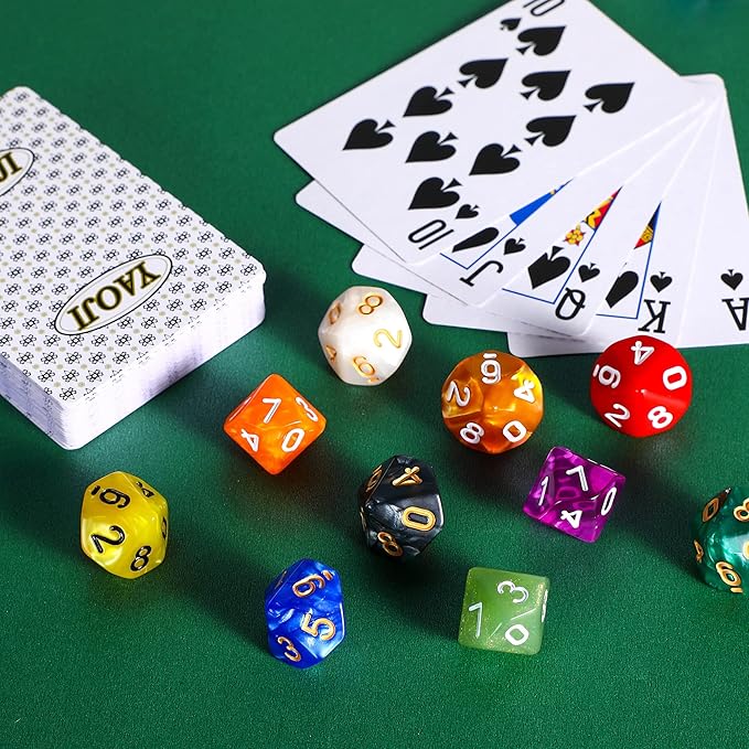 100 Pieces Polyhedral Dice Set with Black Pouch Polyhedral Dice Compatible with RPG MTG Table Games Multi Colored Assortment (10 Sided)