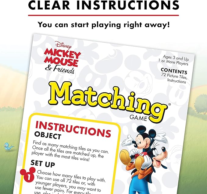 Wonder Forge Mickey Mouse Matching Game - Fun and Educational Disney Memory Card Game for Toddlers, Kids, Boys and Girls Ages 3-5 - Develops Focus, Analysis, and Learning Skills