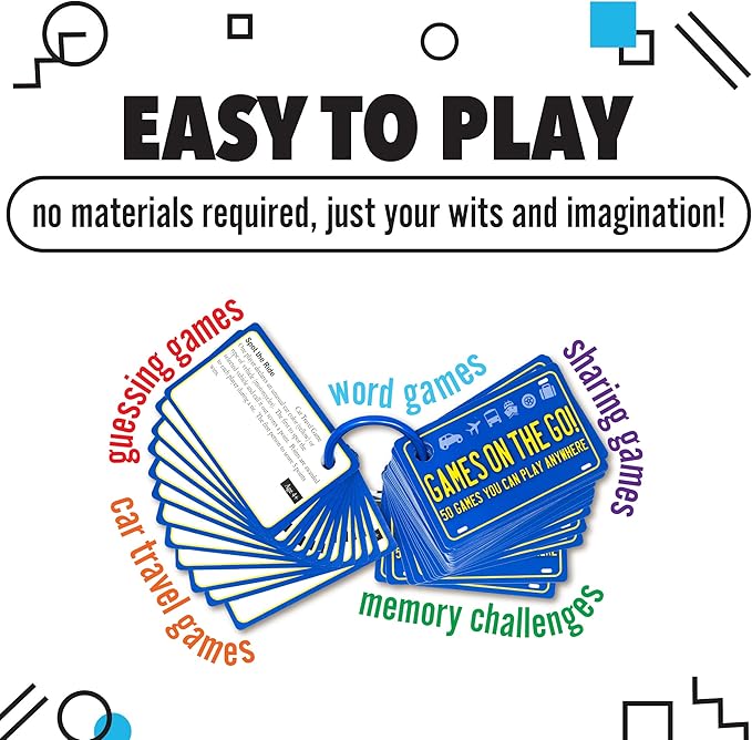 Games on the Go by Continuum Games - Portable Roadtrip Family Games to Challenge and Entertain for 2+ players , Blue