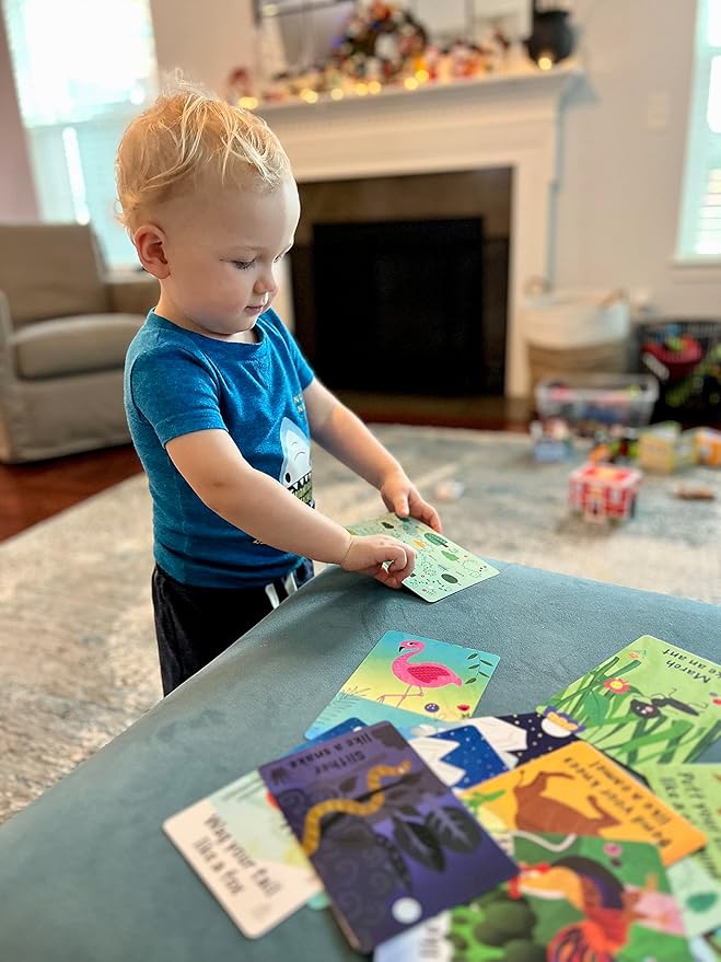 Creative Mango. Animal Action Cards. 25 Engaging Cards. Card Game for Toddlers. Active Toddler Game. 4"x6".