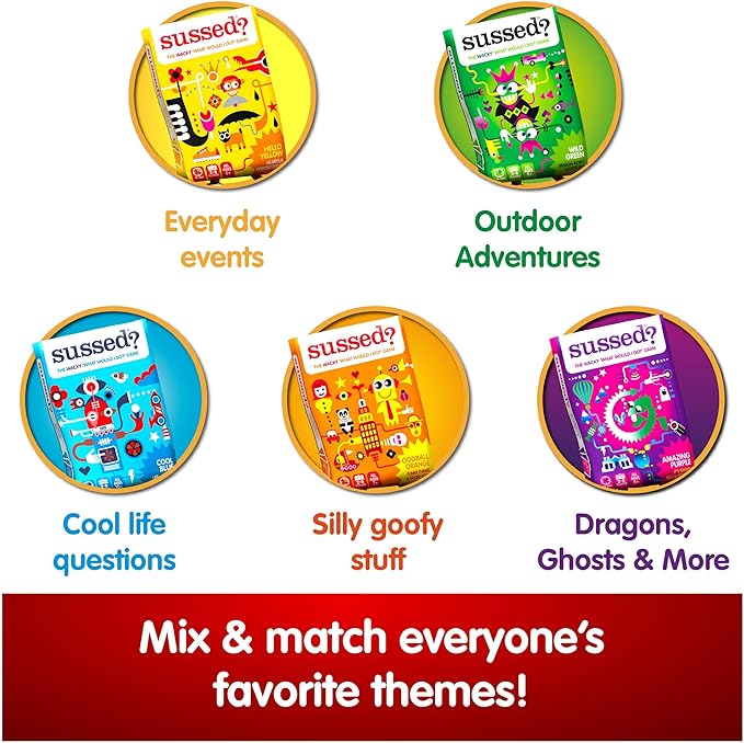 SUSSED The Wacky ‘What Would You Do?’ Card Game - Social Fun for Teens, Boys, Girls, Tweens - Travel & Road Trip Essentials for Kids Ages 10+ & Adults - Cool Blue Deck