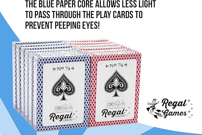 Regal Games - Bulk Playing Cards Set for Adults & Professionals - 144 Standard Decks, Large Print Deck of Cards - Blackjack, Euchre, Canasta, Poker Cards - Fun & Travel Playing Cards (144 Pack)